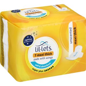 Lil-lets Maxi Cotton Pads Night 7's Unscented