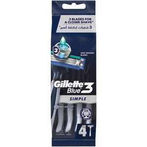 Gillette Blue3 Simple Razor 4 Disp