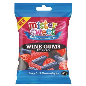 Mister Sweet Wine Gum Black, Red, Size: 60g