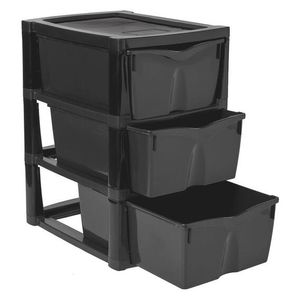 Big Jim 3 Drawer Storage Gloss, Black