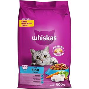 Whiskas Adlt Dry Ct/fd Beef O/fish Ocean Fish 900G