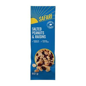 Safari Peanuts And Raisins, Size: 60g