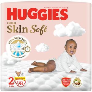 Huggies Skinsoft Jp Size 2 94's, Gold Nappies