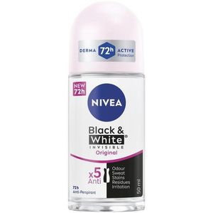 Nivea Roll-On Black & Original, White, Size: 50ml