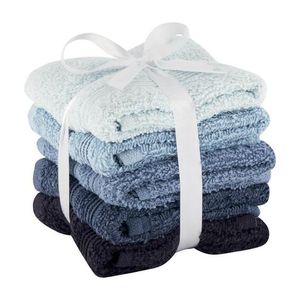 Always Home Face Cloth Set Ocean Blu 5 Pack, 100% Cotton