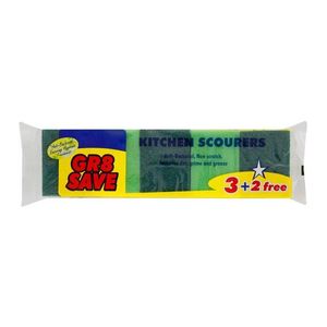 Gr8 Save Anti-Bac Sponge 3+2 Free, Green