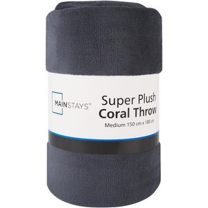 Mainstays Sup/plush Blankt, Charcoal