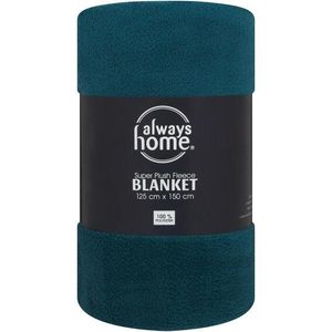 Mainstays Sup/plush Blanket 125X150 1 Ea, Teal