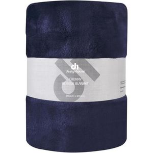 Design House Chunky Bobble Blanket 200X200cm Ea, Navy