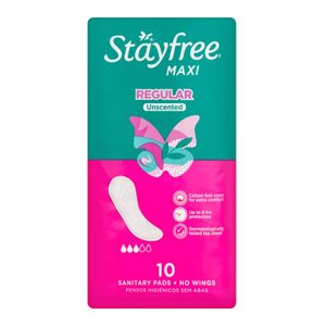 Stayfree Maxi Thick Sanitary Pads Unscented No Wings (4 x 10's)