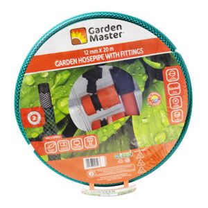 Garden Master 20 m x 12 mm Hose Pipe plus Fittings