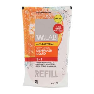 W.Lab 3-in-1 Spicy Citrus Dishwashing Liquid Refill 750 ml