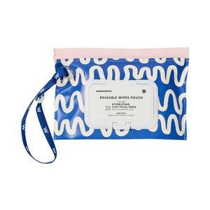 Hydrating 3-in-1 Facial Wipes in Blue & White Reusable Pouch 25 pk