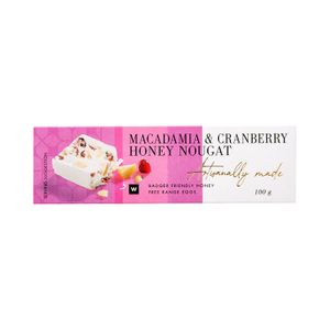 Artisanally Made Macadamia and Cranberry Nougat 100 g