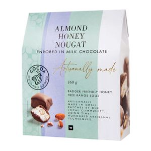 Artisanally Made Almond Honey Nougat In Milk Chocolate 160 g
