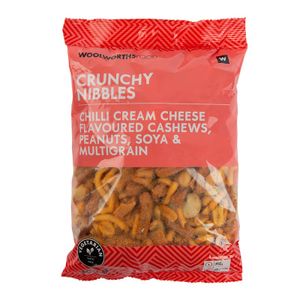 Chilli Cream Cheese Cashews, Peanuts, Soya and Multigrain Crunchy Nibbles 400 g