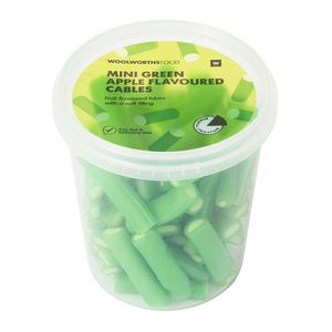 Mini Green Apple Flavoured Cables in Tub 600 g