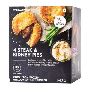 Frozen Steak & Kidney Pies 4 pk