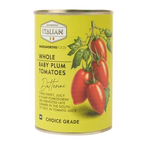 Whole Baby Plum Tomatoes in Tomato Juice 400 g