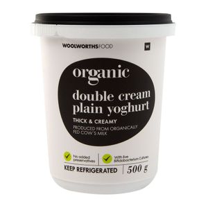 Organic Double Cream Plain Yoghurt 500 g