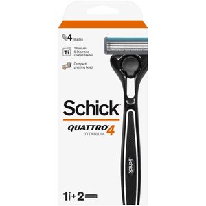 Schick Quattro Titanium 4 Blade Razor with Shower Hanger 3 pk