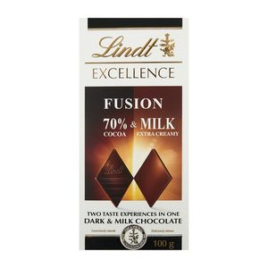 Lindt Excellence Fusion Dark And Milk Chocolate Slab 100 g