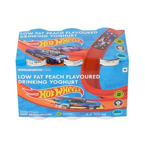 Hot Wheels? Low Fat Lactose Free Ayrshire Peach Drinking Yoghurt 6 x 100 ml