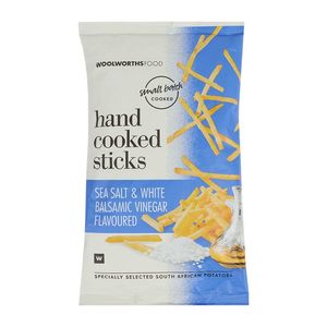 Hand Cooked Sea Salt and White Balsamic Flavoured Potato Sticks 125 g