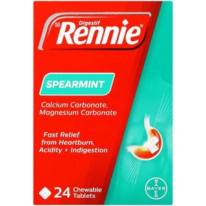 Rennie Spearmint Antacid Tablets 24 pk