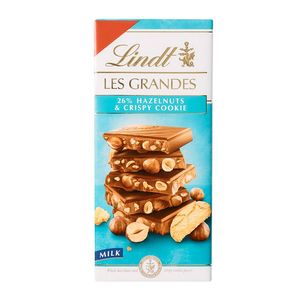 Lindt Les Grandes Hazelnut and Crispy Cookie Chocolate Slab 150 g