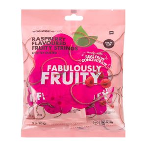 Fabulously Fruity Raspberry Flavoured Strings 5 x 20 g