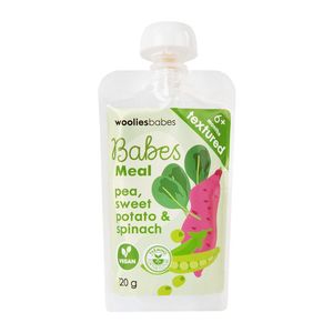 Wooliesbabes Textured Snow Pea, Sweet Potato and Spinach From 6 Months