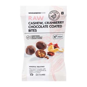 Raw Cashew and Cranberry Chocolate Coated Bites 40 g