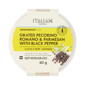 Grated Pecorino Romano & Parmesan with Black Pepper 60 g