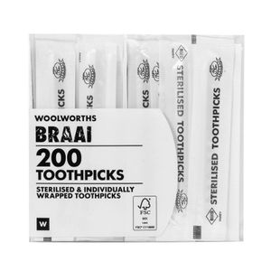 Sterilised Toothpicks 200 Pcs