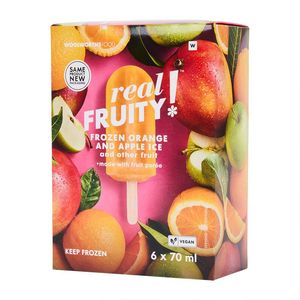 Real Fruity Frozen Orange & Apple Ice Lollies 6 x 70 ml
