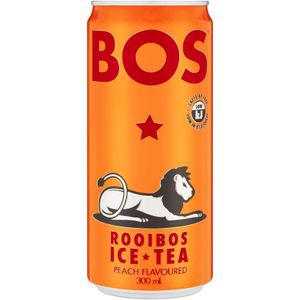 BOS Peach Flavoured Ice Tea 300 ml can