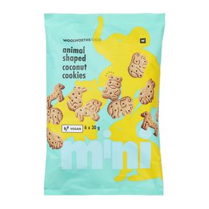 Animal Shaped Coconut Cookies 6 x 30 g