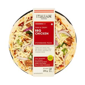 Stonebaked Thin & Crispy BBQ Chicken Pizza 375 g