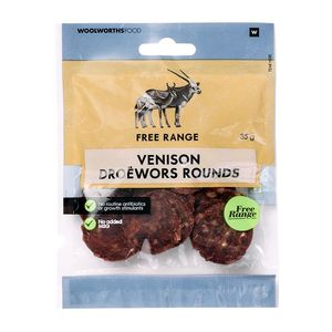 Free Range Venison Droewors Rounds 35 g