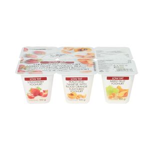 Low Fat Strawberry, Mixed Fruit & Peach & Naartjie with Blood Orange Flavoured Yoghurt 6 x 100 g