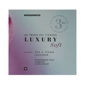 Lavender White Luxury Soft Triple Ply Tissues 60 pk