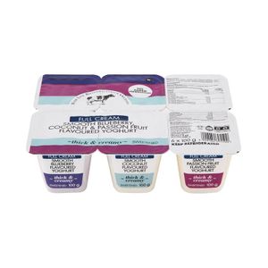 Full Cream Smooth Blueberry, Coconut & Passion Fruit Yoghurt 6 x 100 g