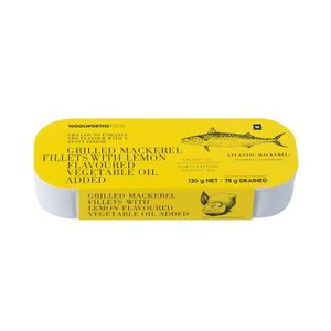 Grilled Mackerel Fillets with Lemon Flavoured Vegetable Oil 120 g