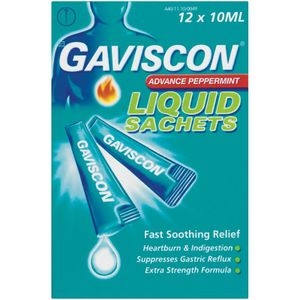 Gaviscon Advance Peppermint Liquid Sachets 12 x 10 ml