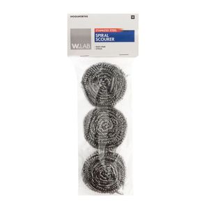W.Lab Stainless Steel Spiral Scourers 3 pk