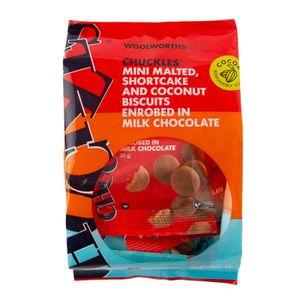 CHUCKLES? Mini Milk Chocolate Enrobed Malted, Shortcake, And Coconut Biscuits 6 x 30 g