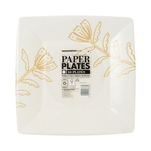 Square Large Disposable Paper Plates 20 pk