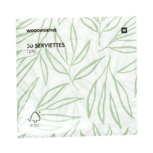 1 Ply Everyday Serviettes 50 pk