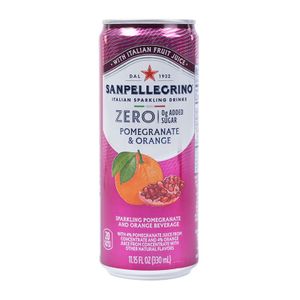 Sanpellegrino Zero Sugar Pomegranate and Orange. Sparkling Drink Can 330 ml